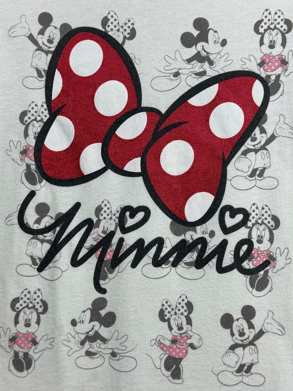 Disney Girls Minnie Mouse Red Polka Dot Bow Shirt, Size M (7/8)